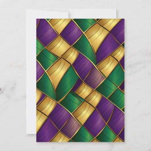 Mardi Gras Masquerade Quinceanera Kaart (Achterkant)