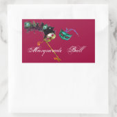 MARDI GRAS MASQUERADE RECHTHOEKIGE STICKER (Tas)