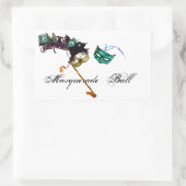 MARDI GRAS MASQUERADE RECHTHOEKIGE STICKER (Tas)