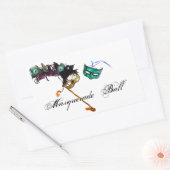 MARDI GRAS MASQUERADE RECHTHOEKIGE STICKER (Envelop)