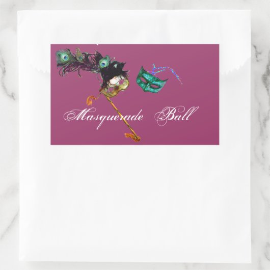 MARDI GRAS MASQUERADE RECHTHOEKIGE STICKER (Tas)