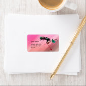 MARDI GRAS MASQUERADE roze fuchsia blauw zwarte zi Etiket (Insitu)