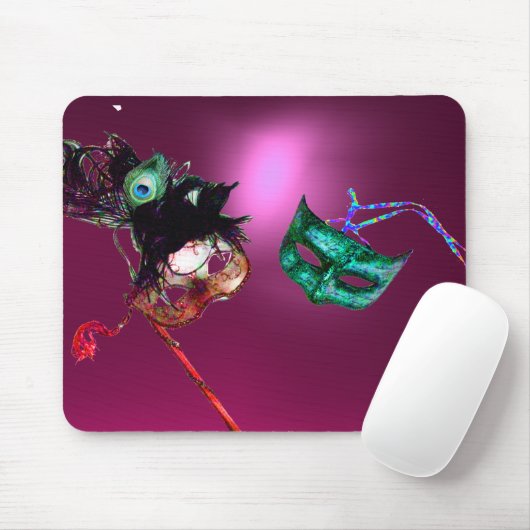 MARDI GRAS MASQUERADE roze Muismat (Met muis)