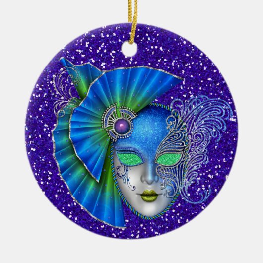 Mardi Gras - Masquerade - SRF Keramisch Ornament (Voorkant)