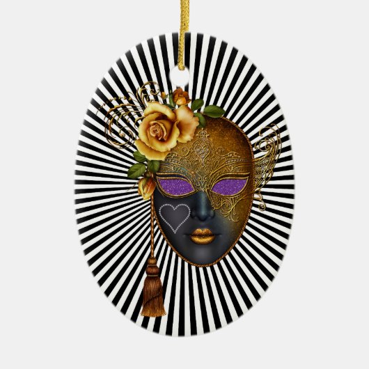 Mardi Gras - Masquerade - SRF Keramisch Ornament (Voorkant)