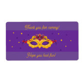 Mardi Gras Masquerade Theme Etiket (Voorkant)