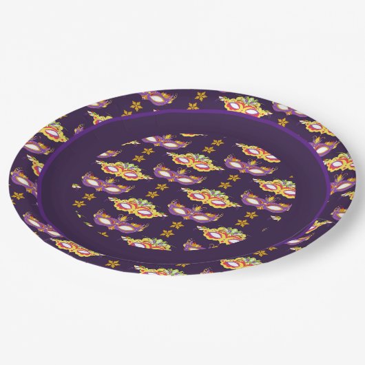 Mardi Gras Masquerade Theme Papieren Bordje (Gekanteld)