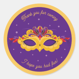 Mardi Gras Masquerade Theme Ronde Sticker
