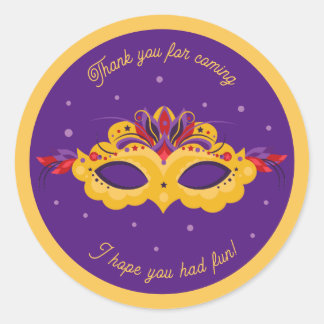 Mardi Gras Masquerade Theme Ronde Sticker