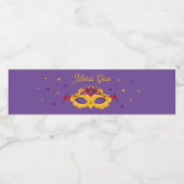 Mardi Gras Masquerade Theme Waterfles Etiket (Enkel label)