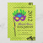 Mardi Gras Masquerade Uitnodiging (Voorkant / Achterkant)