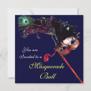 MARDI GRAS MASQUERADEBAL ,Blauw wit Kaart