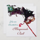 MARDI GRAS MASQUERADEBAL GEMASKERDE MASKERS Rood G Kaart (Voorkant / Achterkant)