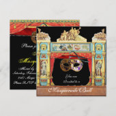MARDI GRAS MASQUERADEBAL MASKERS THEATER PODIUM KAART (Voorkant / Achterkant)
