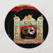 MARDI GRAS MASQUERADEBAL MASKERS THEATER PODIUM KAART (Voorkant / Achterkant)