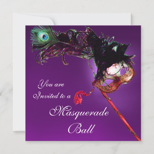 MARDI GRAS MASQUERADEBAL paars geel wit Kaart (Voorkant)