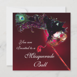 MARDI GRAS MASQUERADEBAL red burgundy Kaart