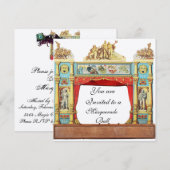 MARDI GRAS MASQUERADEBAL THEATER MASKERS Champagne Kaart (Voorkant / Achterkant)