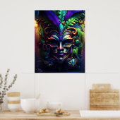 Mardi Gras Mast Vet Dinsdag Muur Poster Print (Keuken)