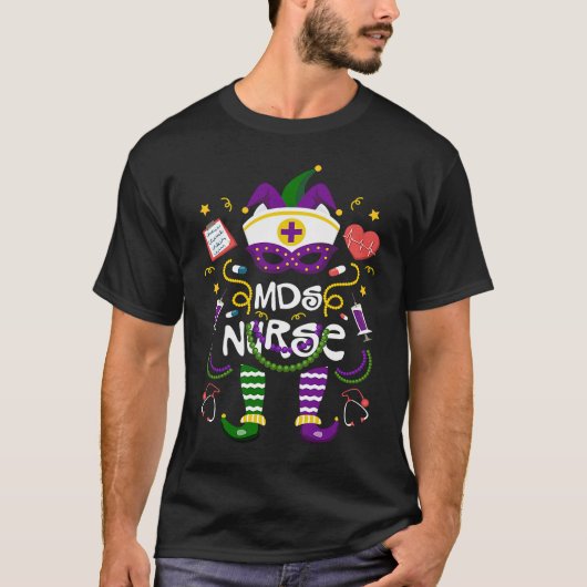 Mardi Gras MDS Nurse Women Costume Mardi Gras Nurs T-shirt (Voorkant)
