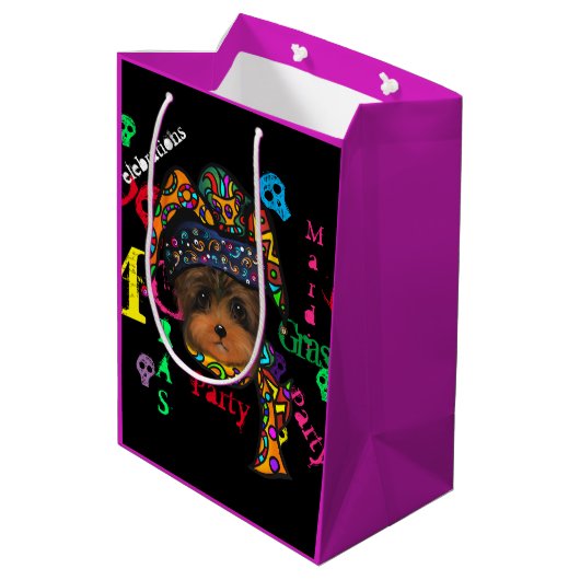 Mardi GRAS Medium Cadeauzakje (Achterkant Gekanteld)