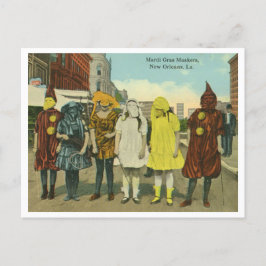 Mardi Gras meisjes in kostuums Briefkaart