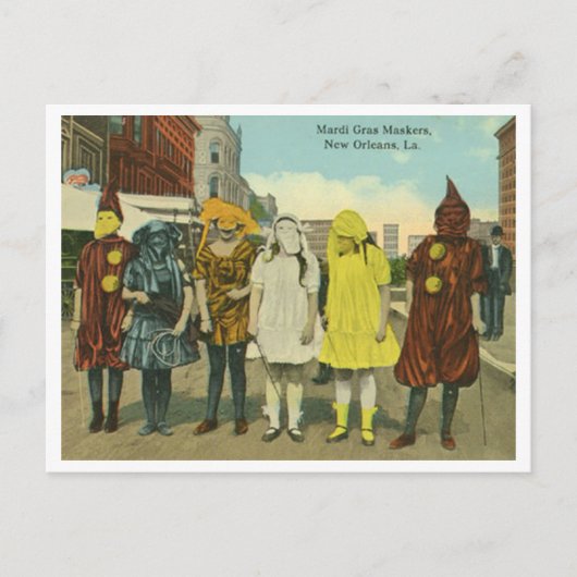  Mardi Gras meisjes in kostuums Briefkaart (Voorkant)