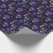 Mardi Gras met goudgele maskers Cadeaupapier (Hoek)