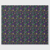 Mardi Gras met goudgele maskers Cadeaupapier (Vlak)