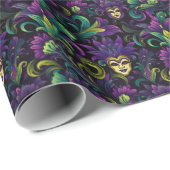 Mardi Gras met goudgele maskers Cadeaupapier (Rol Hoek)