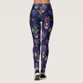 Mardi Gras met goudgele maskers Leggings (Achterkant)