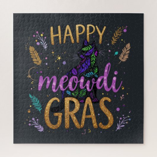 Mardi Gras met kat Legpuzzel (Verticaal)