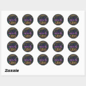 Mardi Gras met kat Ronde Sticker (Vel)