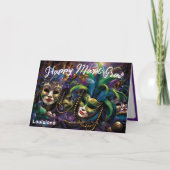 💜 Mardi Gras met prachtige maskers Kaart (Voorkant)