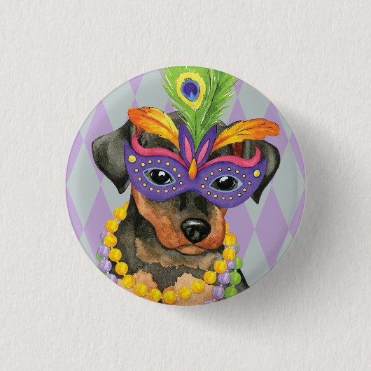 Mardi Gras Min Pin Ronde Button 3,2 Cm (Voorkant)