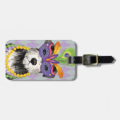 Mardi Gras Mini Schnauzer Bagagelabel (Voorkant horizontaal)