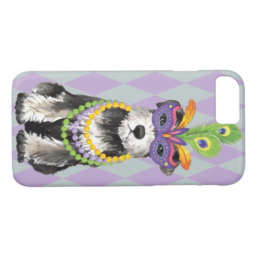 Mardi Gras Mini Schnauzer Case-Mate iPhone Case (Achterkant (Horizontaal))