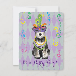 Mardi Gras Mini Schnauzer Kaart