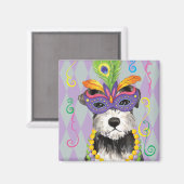 Mardi Gras Mini Schnauzer Magneet (Voorkant / Achterkant)