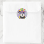 Mardi Gras Mini Schnauzer Ronde Sticker (Tas)