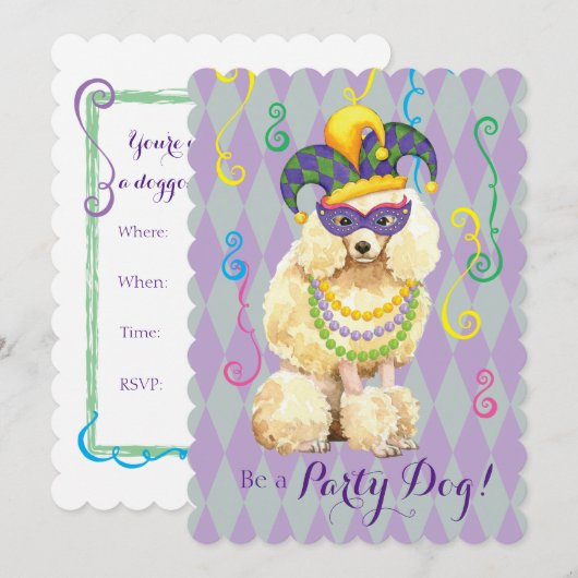 Mardi Gras Miniature Podle Kaart (Voorkant / Achterkant)