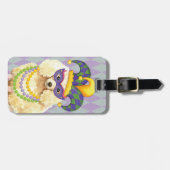 Mardi Gras Miniatuur Poodle Bagagelabel (Voorkant horizontaal)