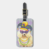 Mardi Gras Miniatuur Poodle Bagagelabel (Voorkant verticaal)