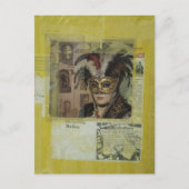 Mardi Gras Mixed Media Collage Briefkaart (Voorkant)
