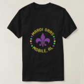 Mardi Gras Mobile Mobile Al Fleur De Lis Beads T-shirt (Design voorkant)