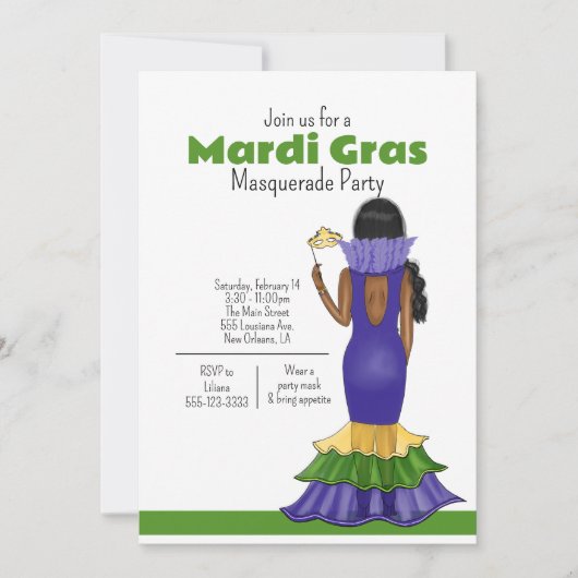 Mardi Gras Mode Illustratie - Feest Kaart (Voorkant)