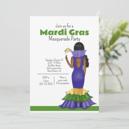 Mardi Gras Mode Illustratie - Feest Kaart (Staand voorkant)
