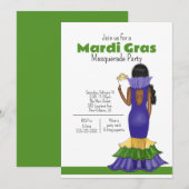 Mardi Gras Mode Illustratie - Feest Kaart (Voorkant / Achterkant)