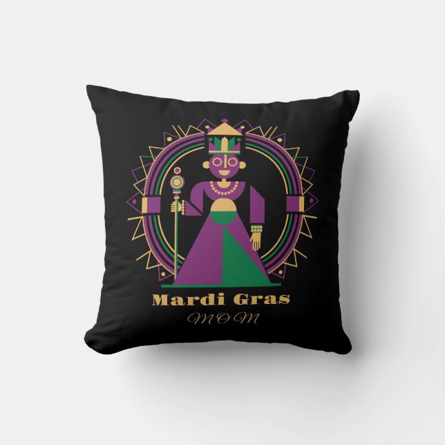 Mardi Gras Moeder 2026 Koningin Kussen (Voorkant)
