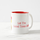 Mardi Gras Mok-Let the Good Times Roll Tweekleurige Koffiemok (Voorkant rechts)